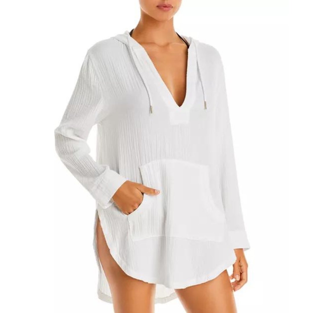L*Space Caswell Hooded Cover Up in White