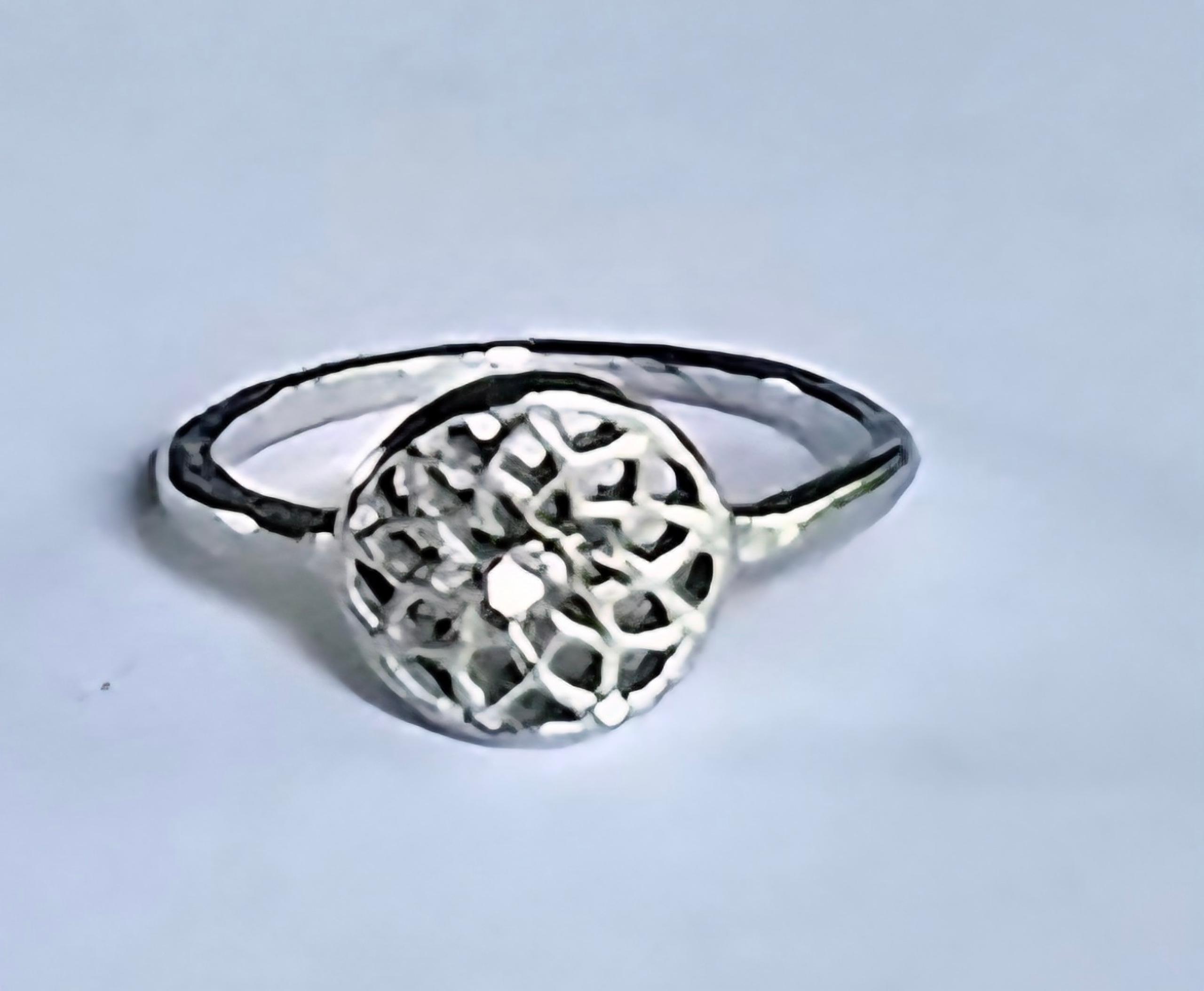 CELTIC DARA KNOT CZ ACCENT QUALITY TITANIUM FOREVER WEAR SILVER NEW SIZE 7 RING