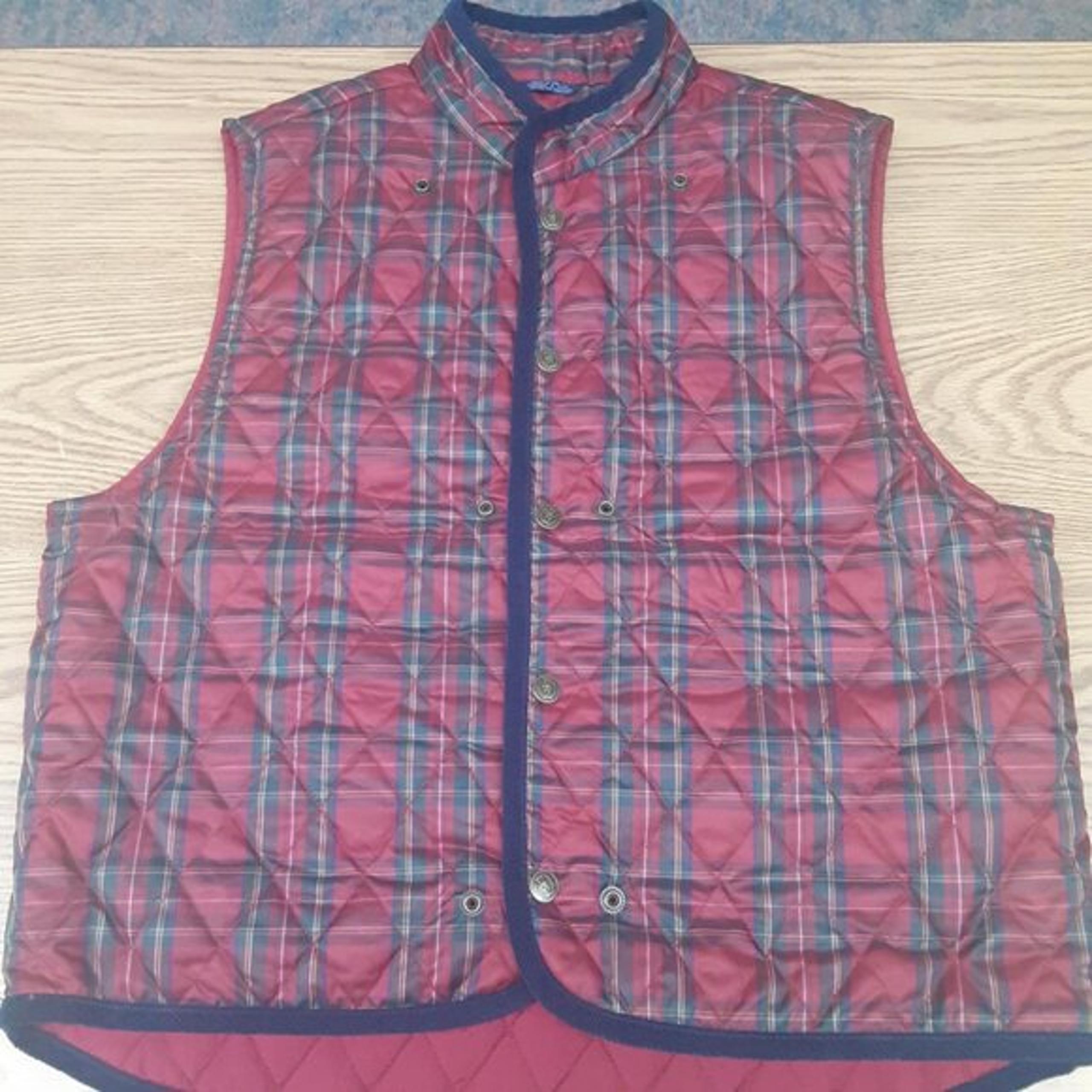 Tommy Hilfiger Vintage Vest Liner Red Plaid Quilted Men's Size Large