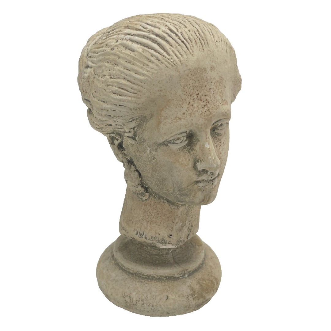VTG Hayes Parker Bust Sandcast Sculpture 7 by 4 Young Girl with Braided Hair