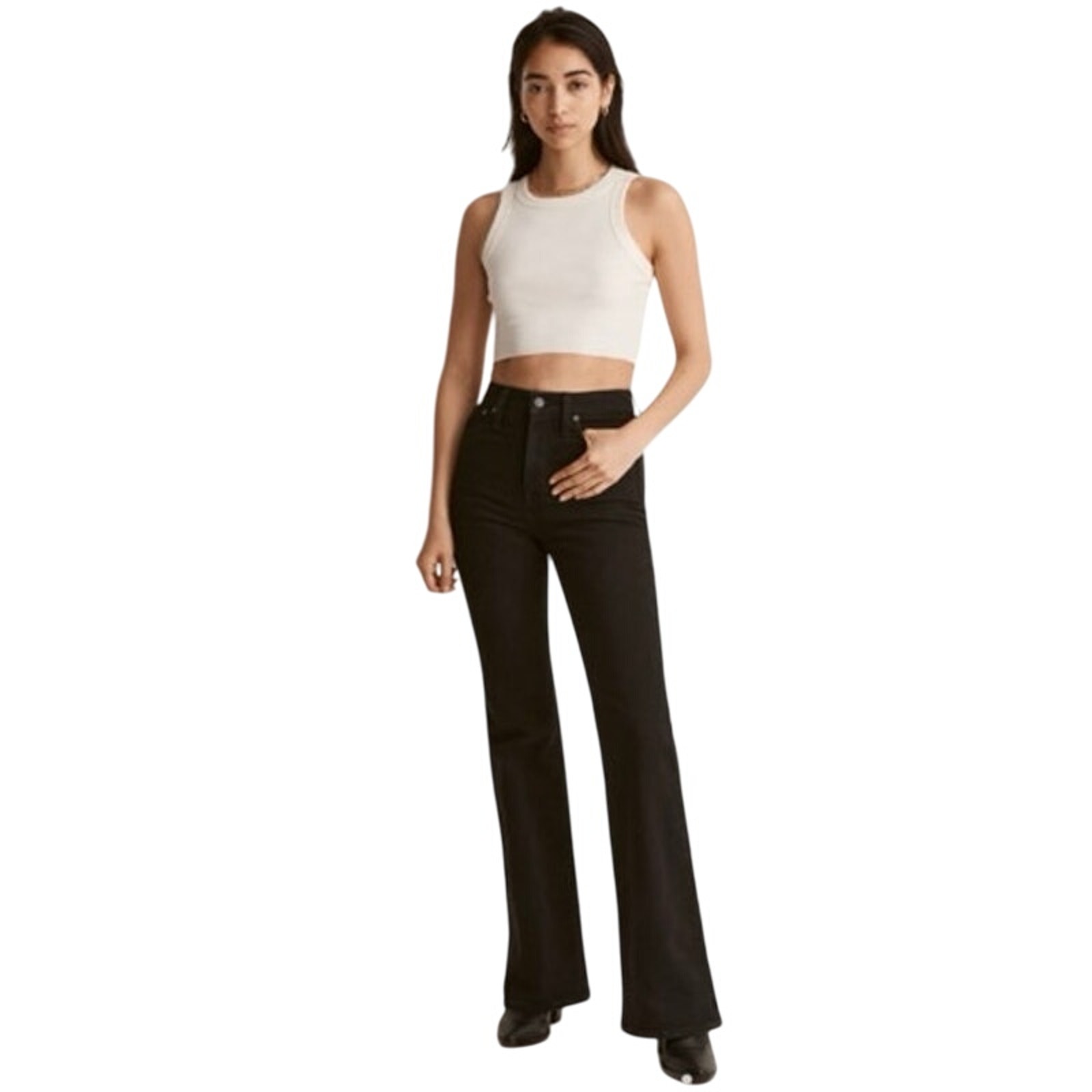 Madewell Size 25 Perfect Vintage Flare Jeans Sherborn Wash Black Style NF379