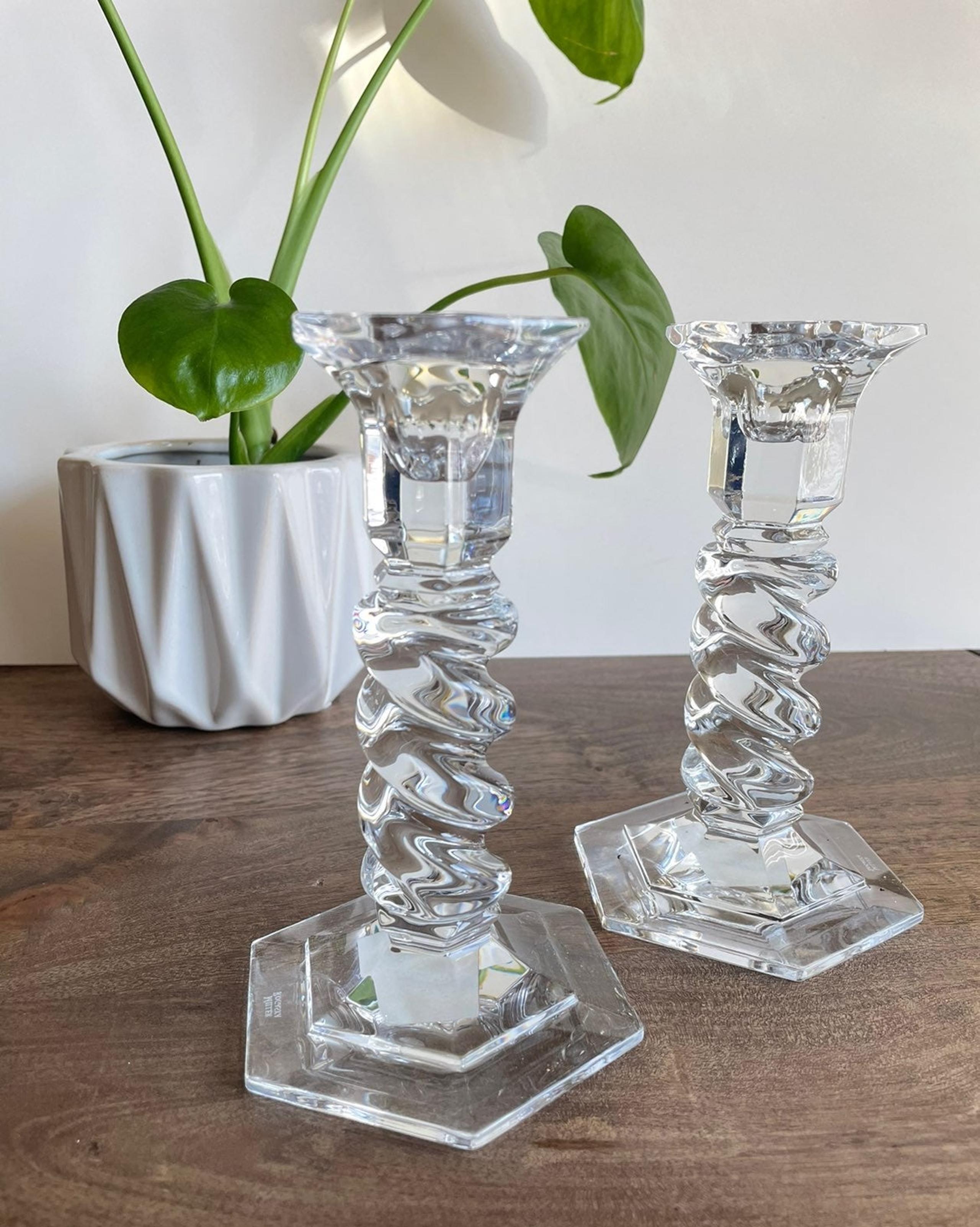 Set of 2 Miller Rogaska Crystal candlesticks