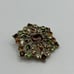 Vintage 80s Claiborne Gold Tone Brooch Pin Multi Colored Rhinestones Signed LC