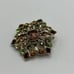 Vintage 80s Claiborne Gold Tone Brooch Pin Multi Colored Rhinestones Signed LC