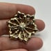 Vintage 80s Claiborne Gold Tone Brooch Pin Multi Colored Rhinestones Signed LC