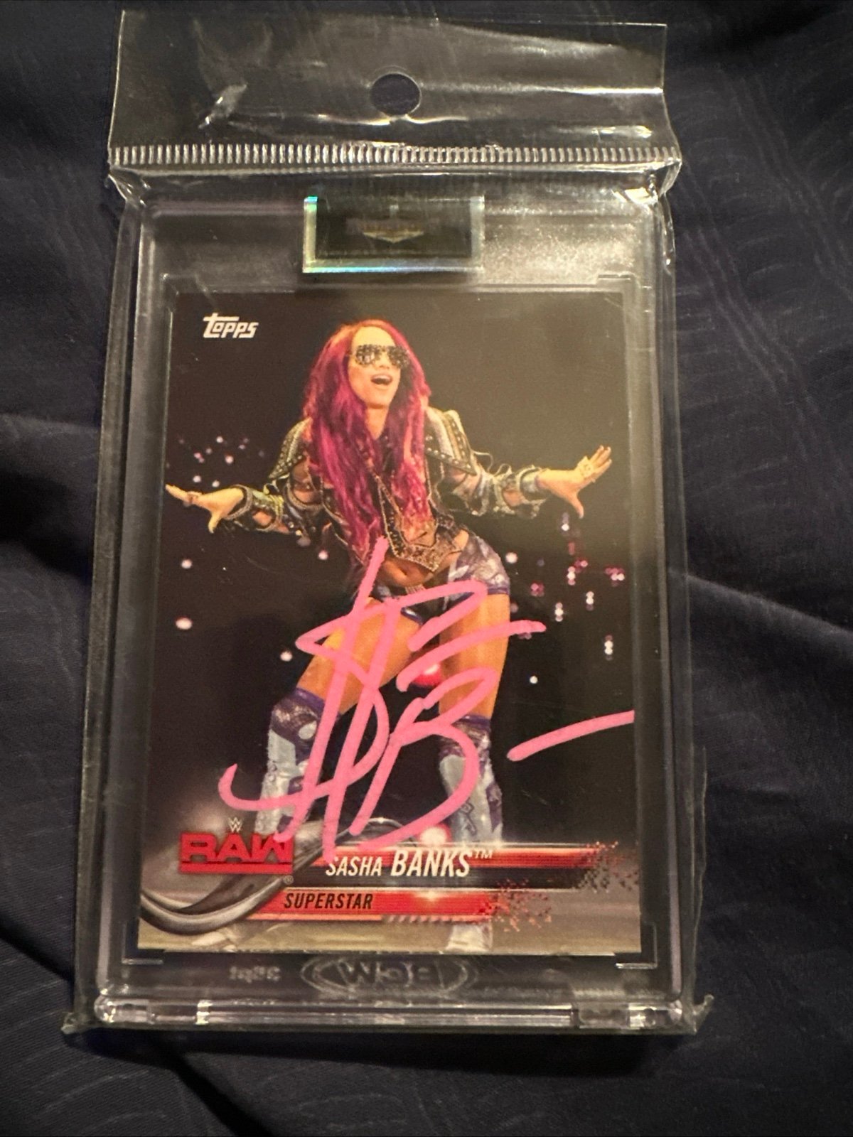 WWE Sasha banks signed topps card w/coa