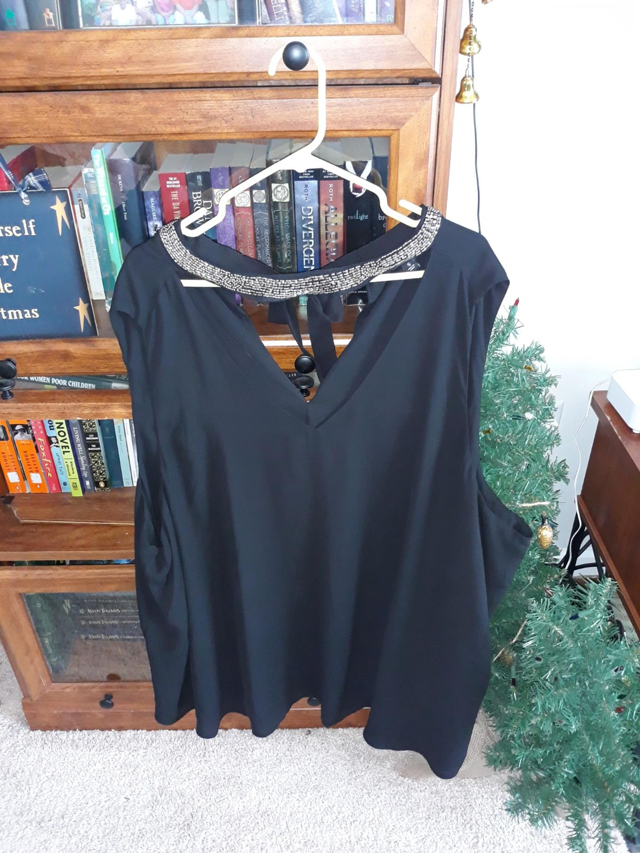 Elegant Black Beaded Torrid Tank, Size 5