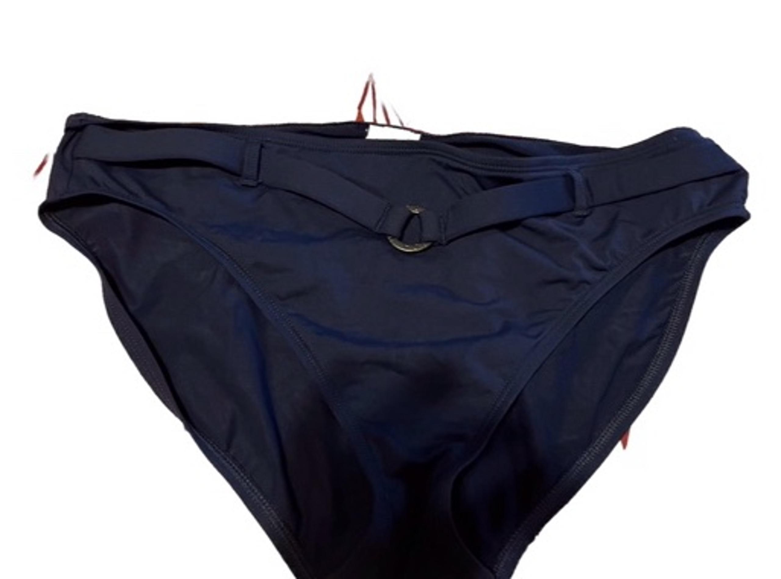 Nautica Women’s Blue Bikini Bottom Full Coverage Size 12 Belted Circle Accent