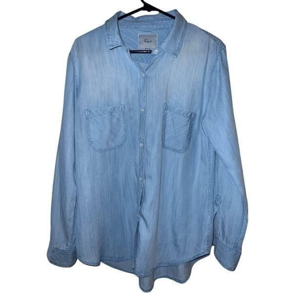 Rails Shirt Blue Chambray Button UpLong Sleeve Top Size l