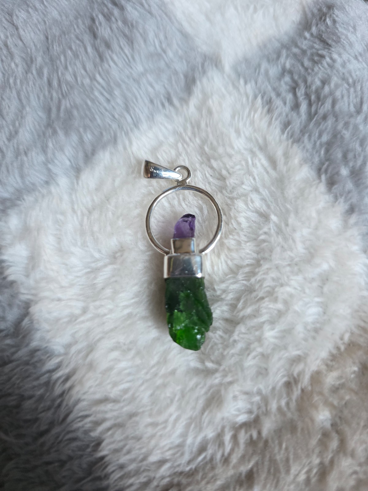 Amethyst and Diopside Pendant