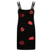 Pinko embroidered lips mini dress