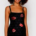 Pinko embroidered lips mini dress