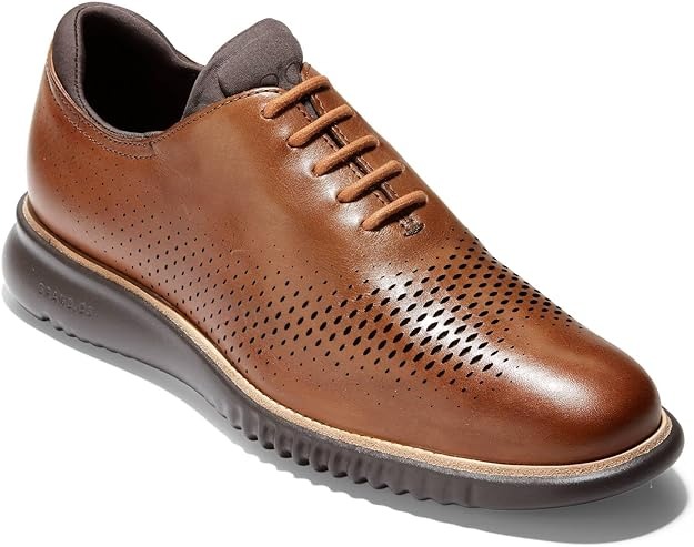 Cole Haan Men's 2.Zerogrand Laser Wingtip Oxford, British tan/Java