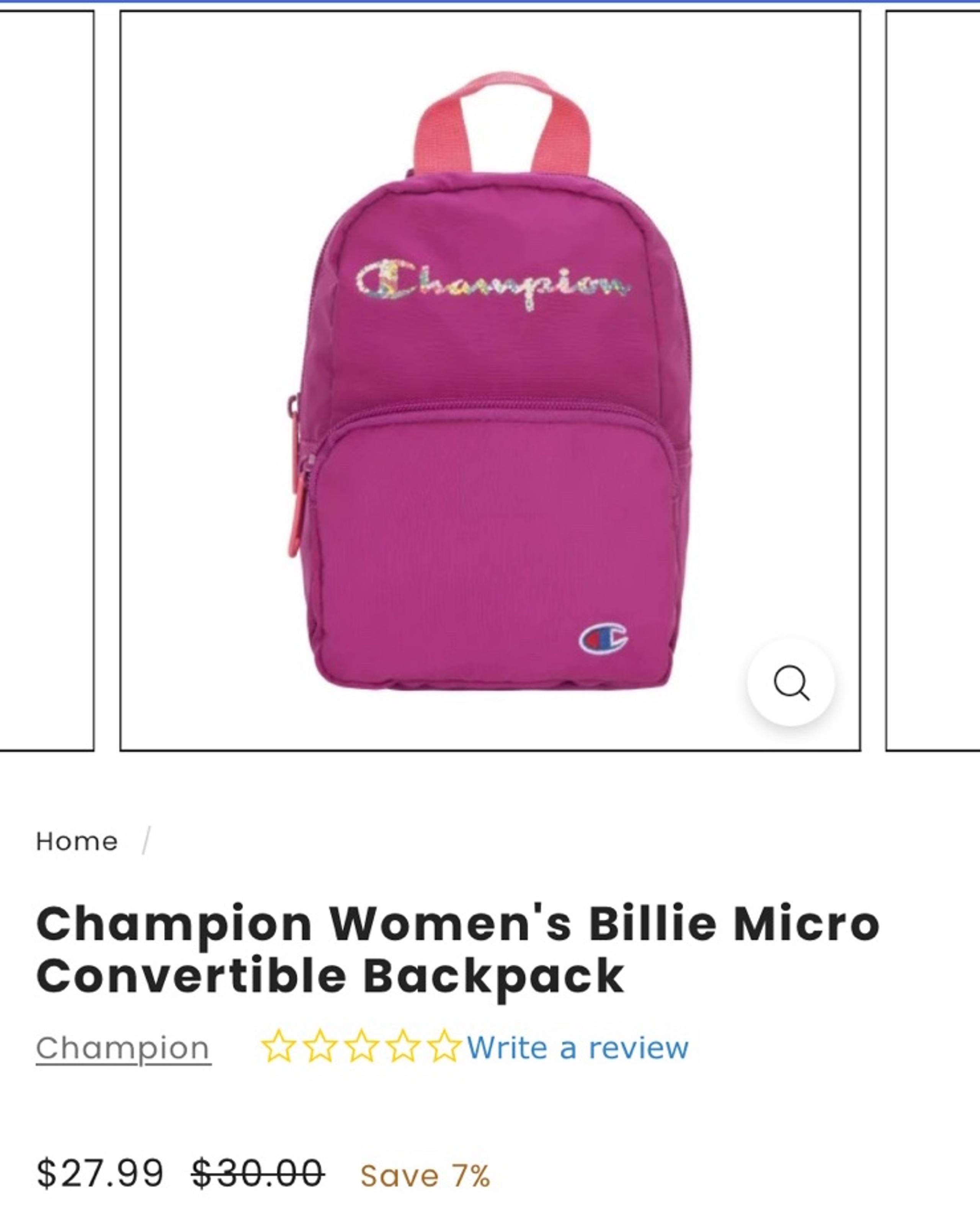 Champion mini backpack pink