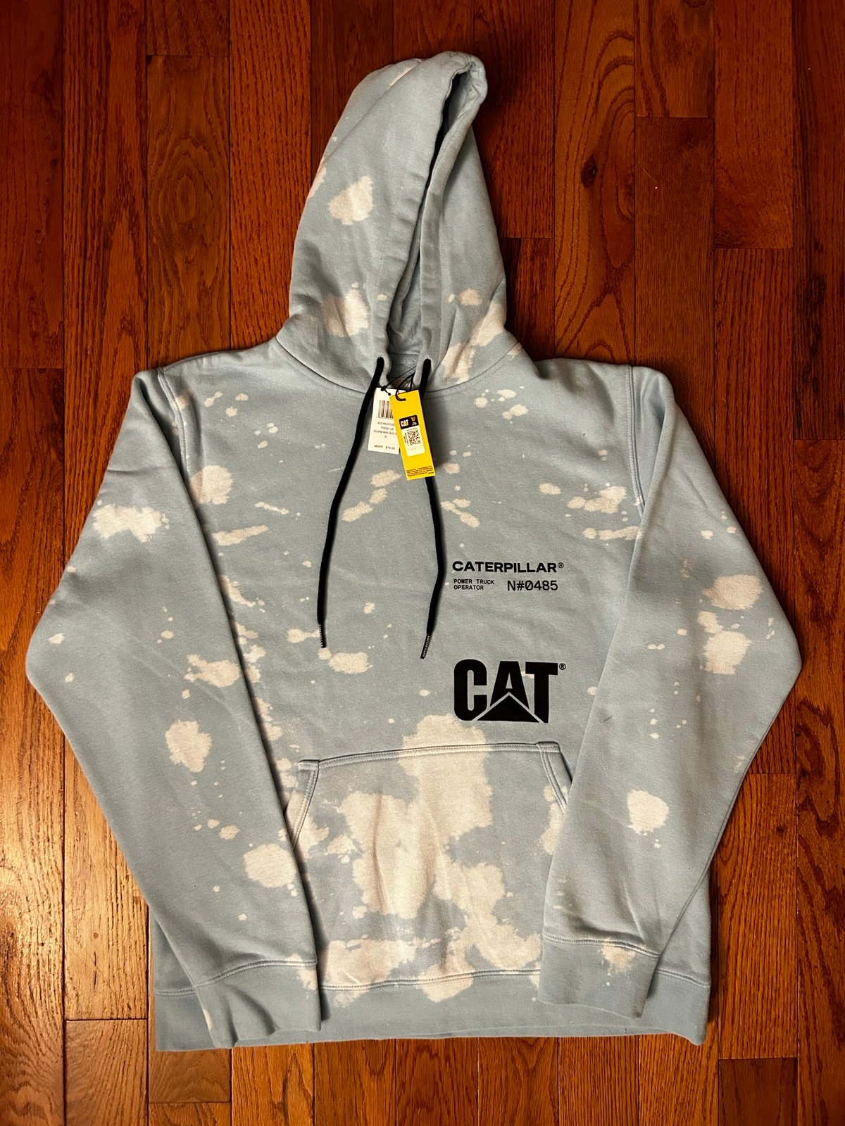CAT Caterpillar Bleach Hoodie Size XL NEW