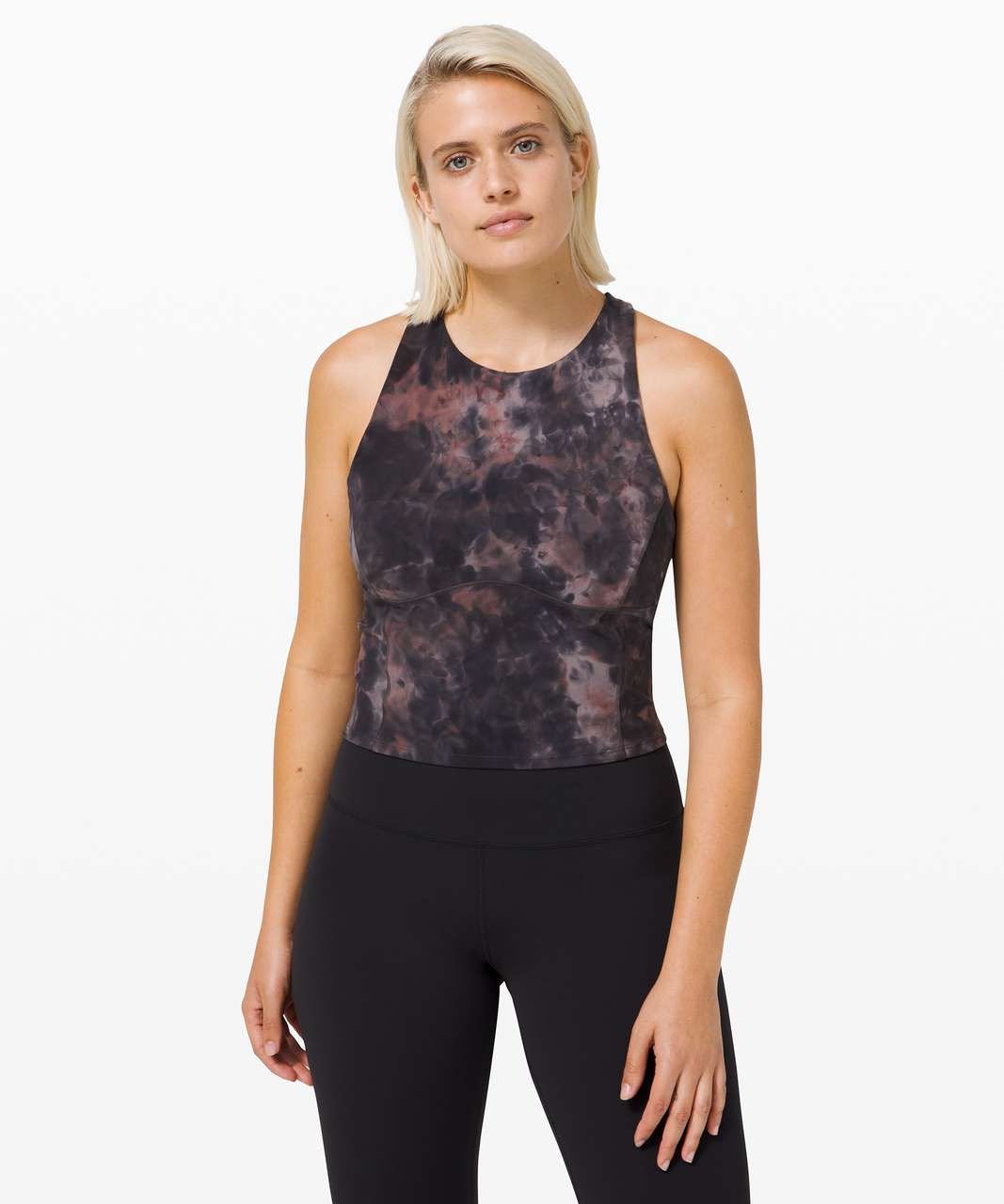 nwot lululemon key to balance tank diamond dye graphite grey pink pastel size 10