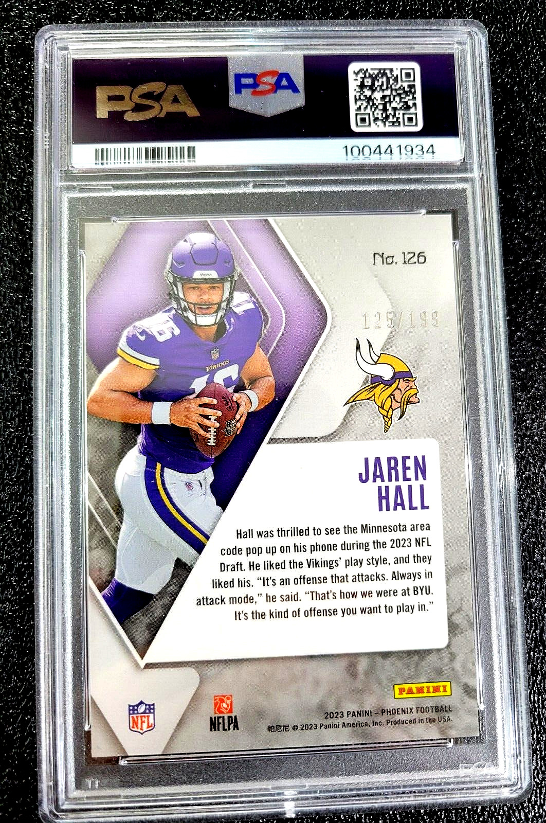 PSA 10 GEM MINT 2023 JAREN HALL SP /199 PHOENIX RED SEISMIC ROOKIE RC #126 G765
