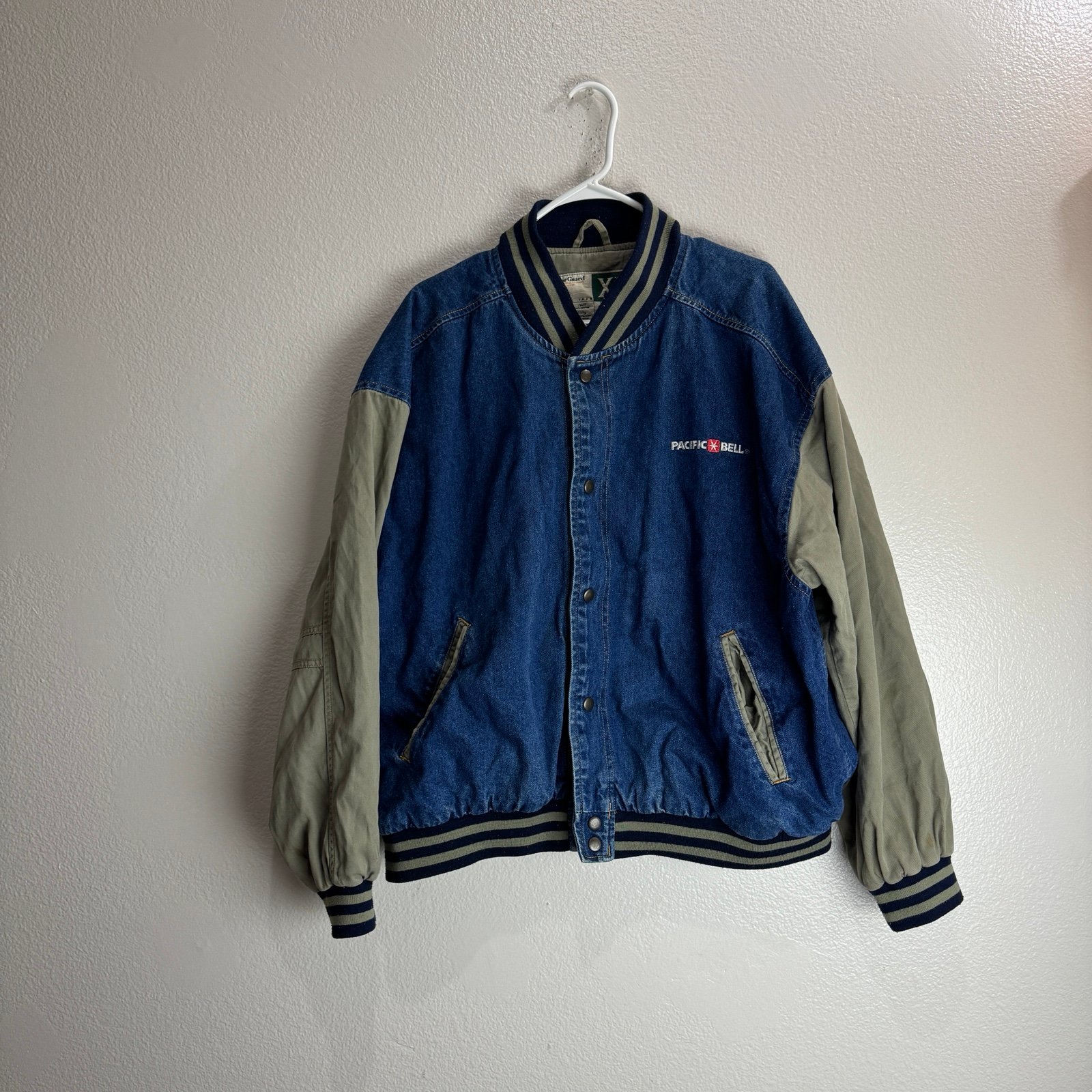 Wearguard Vintage Denim Varsity Jacket Size XL