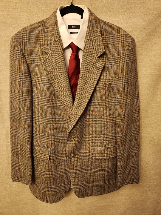 Vintage 70's Men's Evan Picone 100% Wool Glen Plaid Blazer Sz 40R.