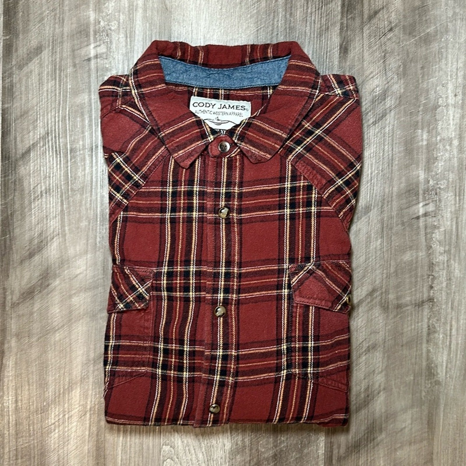 Cody James Western Flannel Long Sleeve Pearl Snap Button - XL