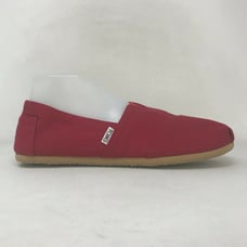Toms Mens Classic 001001A07 Red Canvas Casual Slip On Shoes Round Toe Size 9