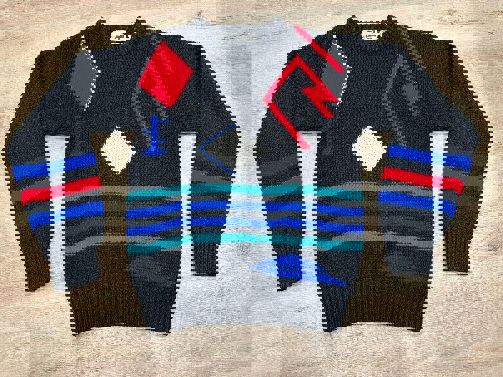 Abstract Coogi Style Sears Small Ed Bassmaster Southwestern Cosby Sweater Jed