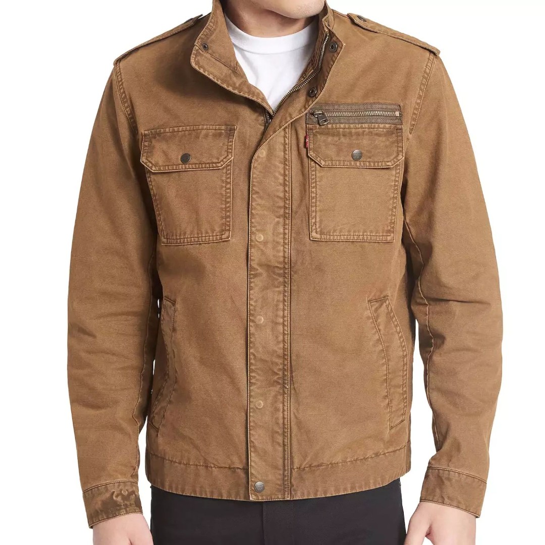 LEVI'S Light Brown Unfilled Cotton Military Field Jacket Size XXL 2XL