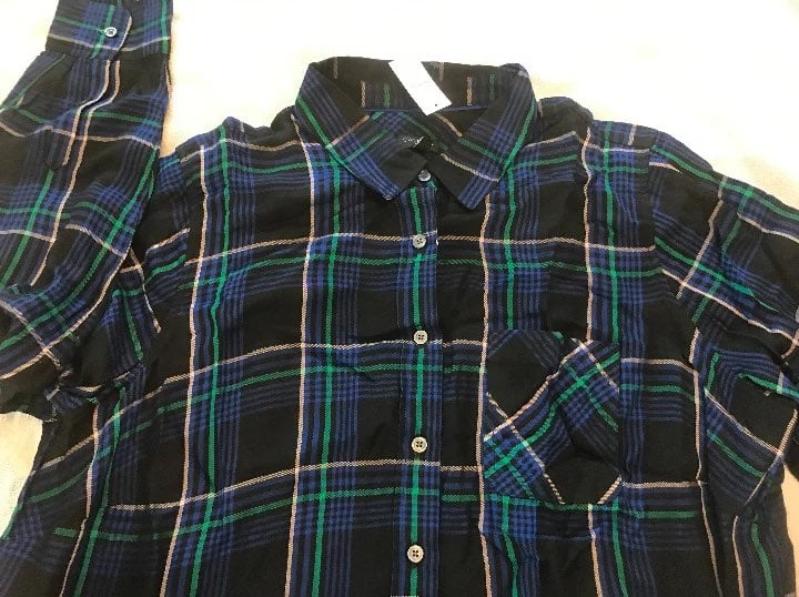Nwt talbots 2x Christmas blouse plaid