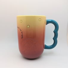 Starbucks Asia Shine Bright 10oz pink/yellow ceramic mug BNWT