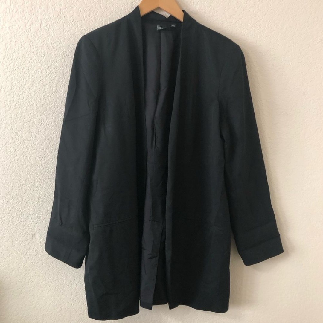 Eileen Fisher The Fisher Project Long Line Black Blazer Jacket - Size Large