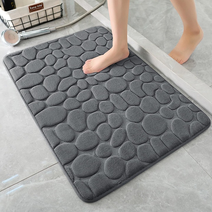 Bathroom Rugs Super Water Absorbent Machine Washable Bath Rugs(17x24,Dark Gray)