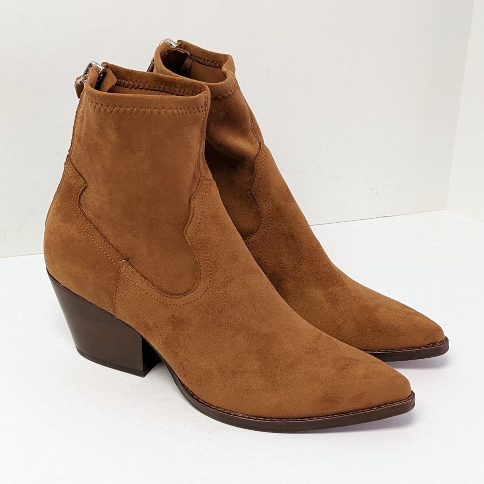Dolce Vita Shanta Ankle Booties, Brown Suede, Women's 10 M