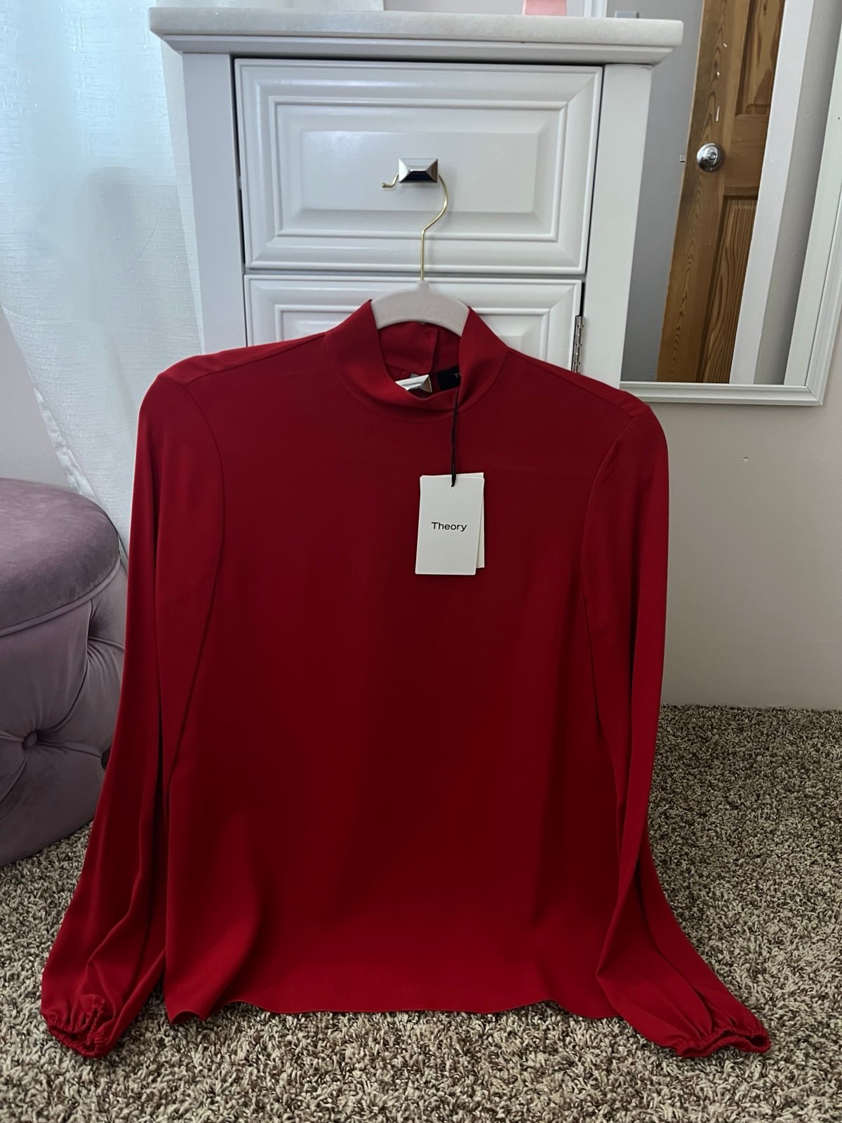 NWT! Theory | Crimson Red Blouse | Size: Petite