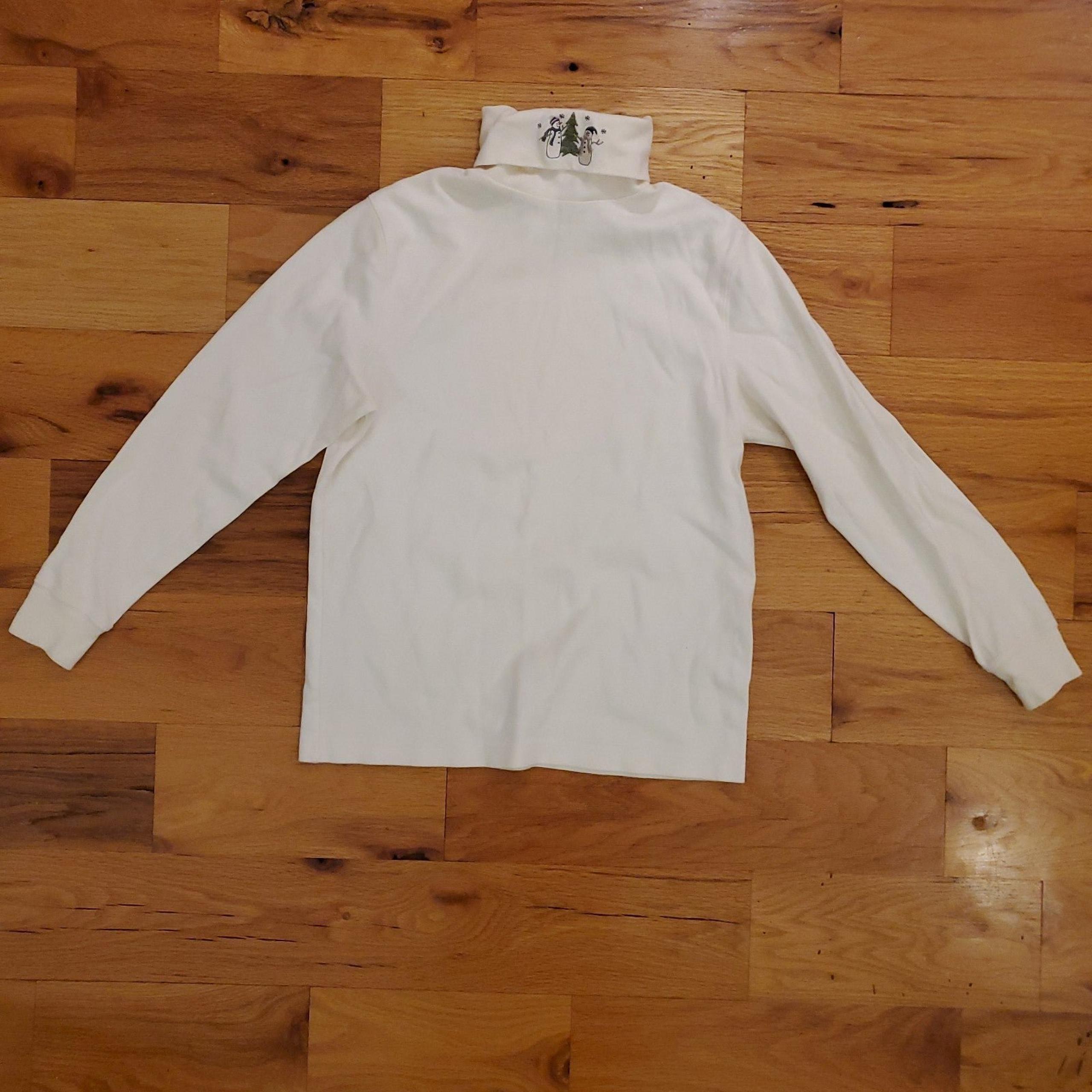 Christmas Holiday Snowman Turtleneck Shirt Croft and Barrow Sz Small