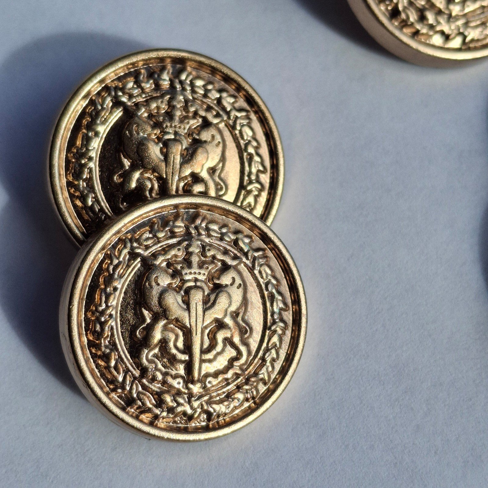 Brass Buttons, Ideal for Clothing Decoration (set of 6)