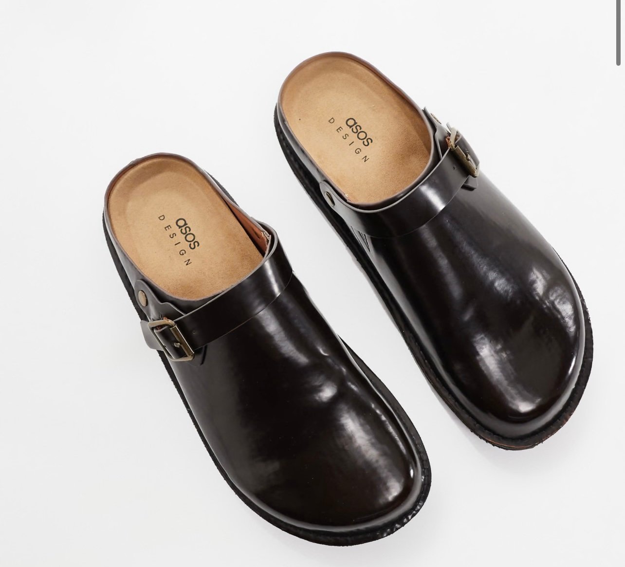 asos design mule clog loafers in brown