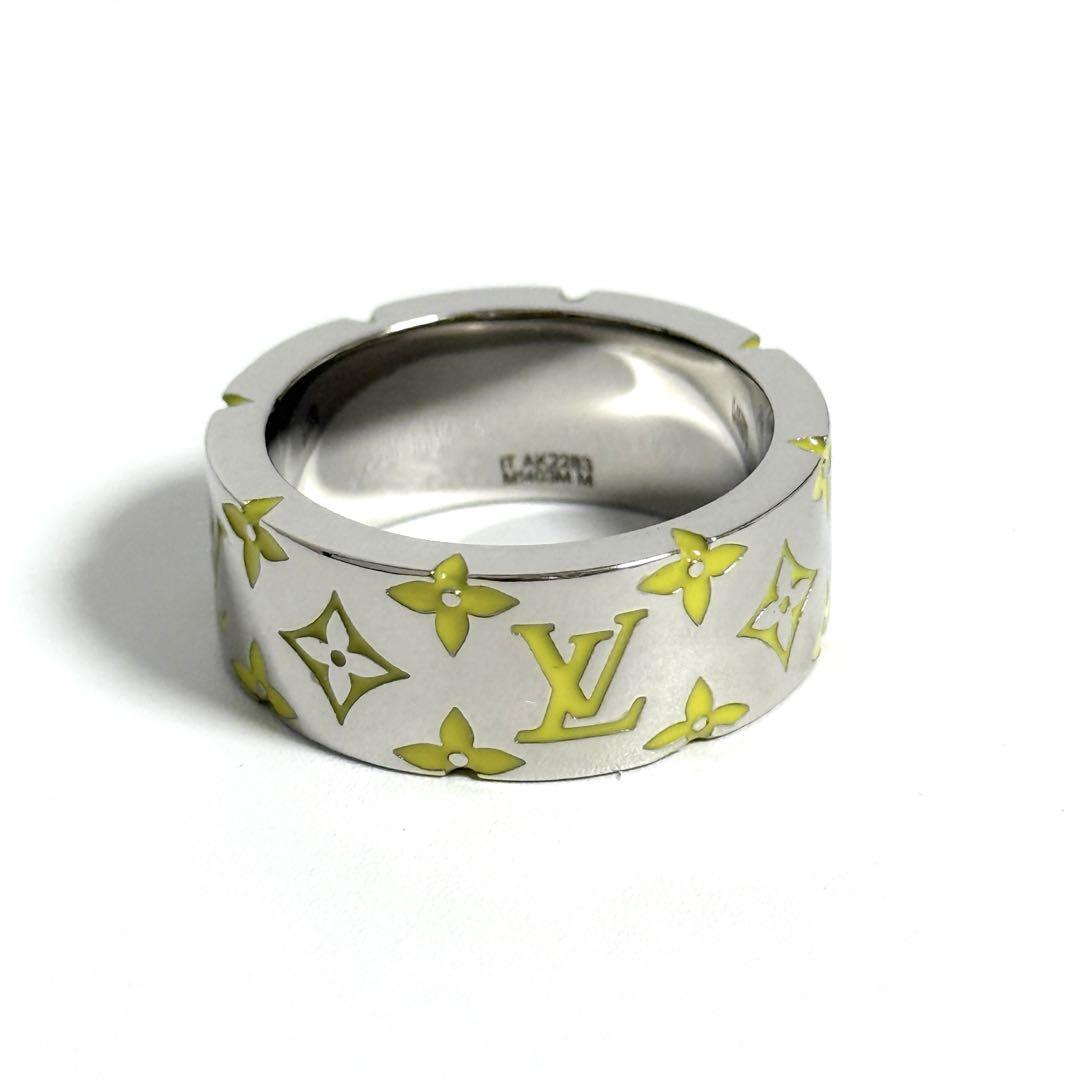 【19号・超美品】Louis Vuitton Men's Ring LV Mosaic Ring Yellow