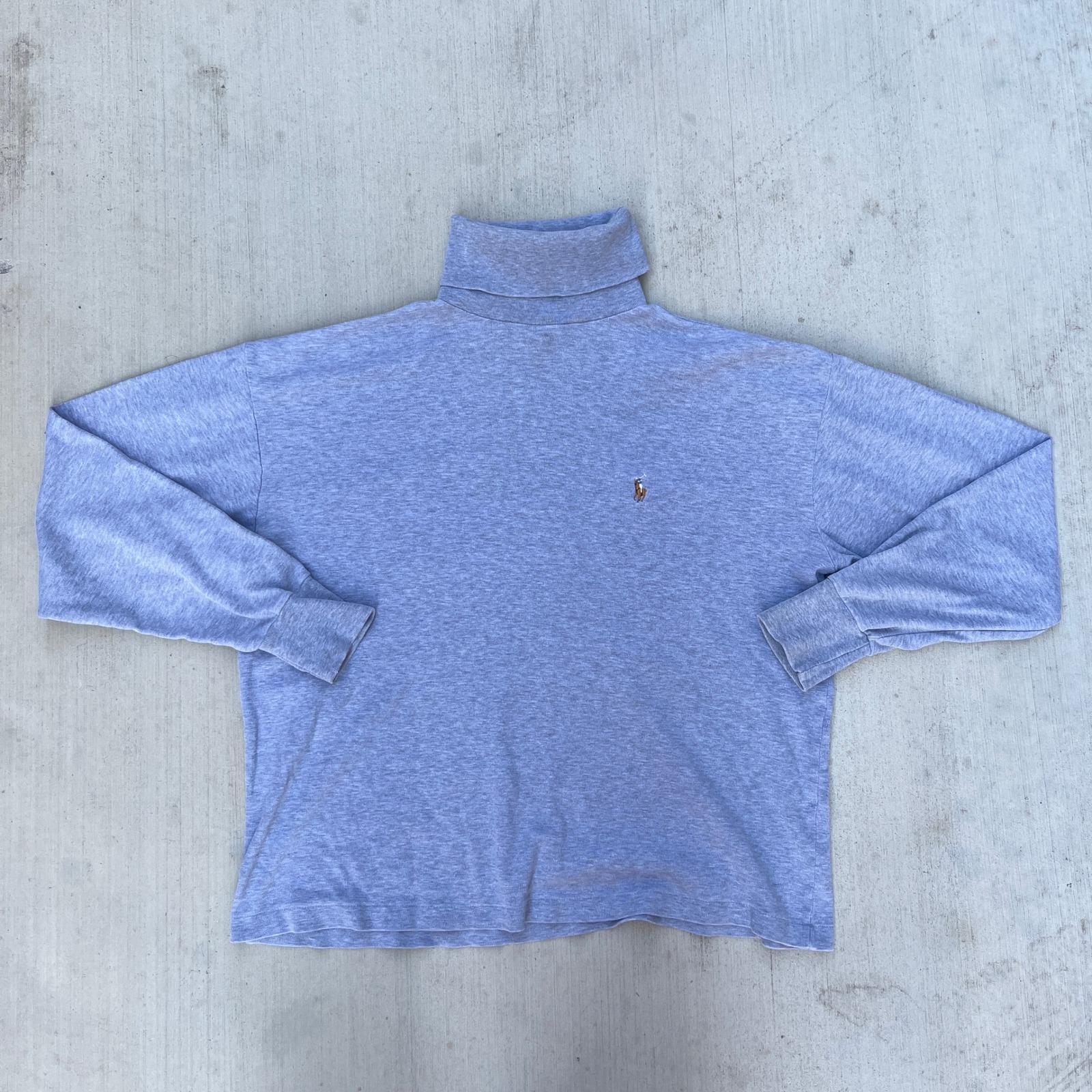 VTG Polo Ralph Lauren TurtleNeck Jersey Shirt Sweater MADE IN USA Mens Medium