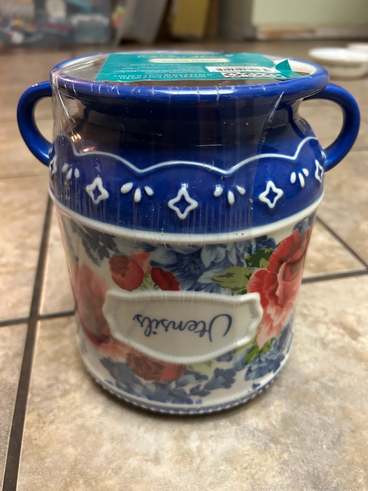 Rare Pioneer Woman Heritage Floral Utensil Holder (misprint)