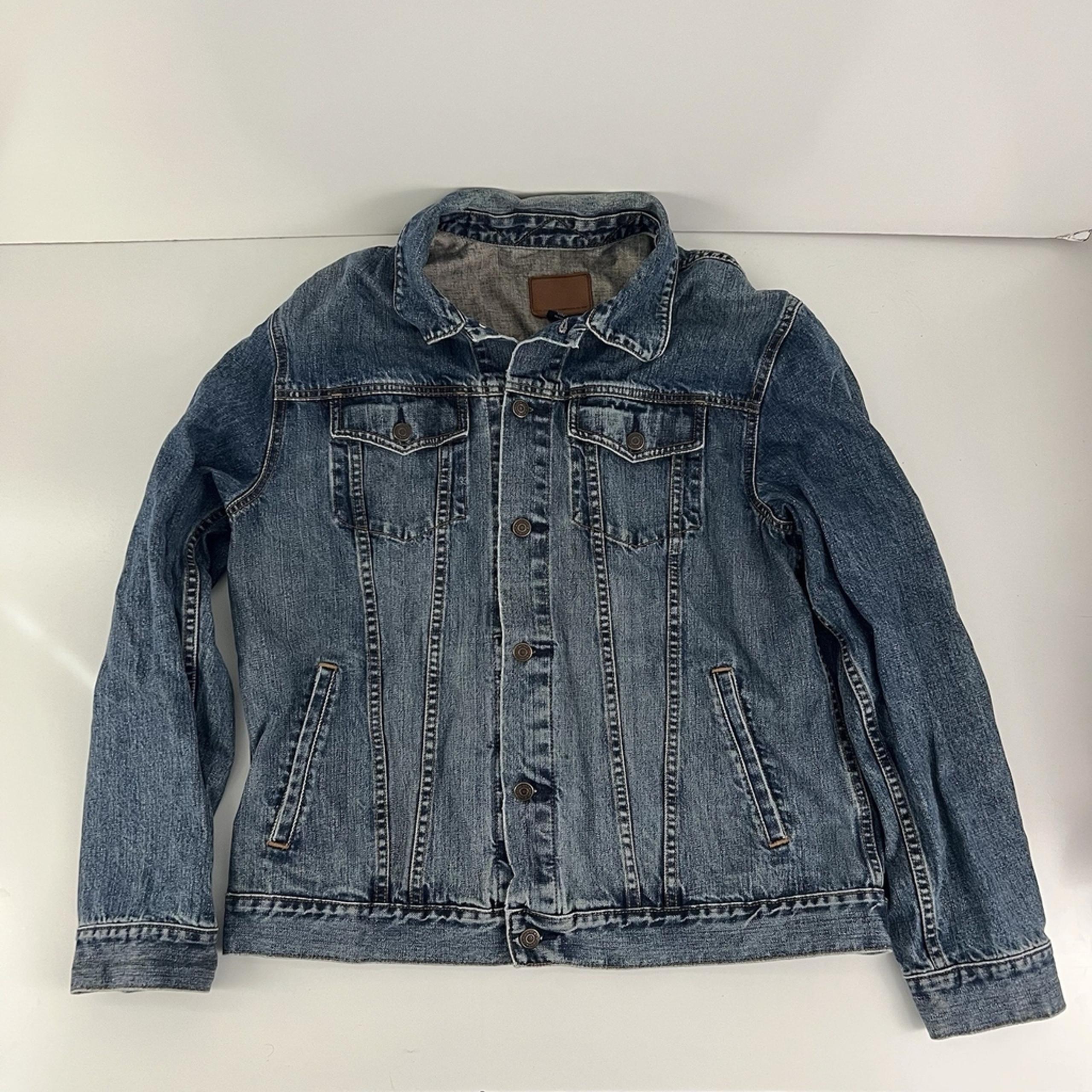 Gap Women's Jean Jacket 4 Pocket Med Wash Slightly Distressed RN54023 Size XL