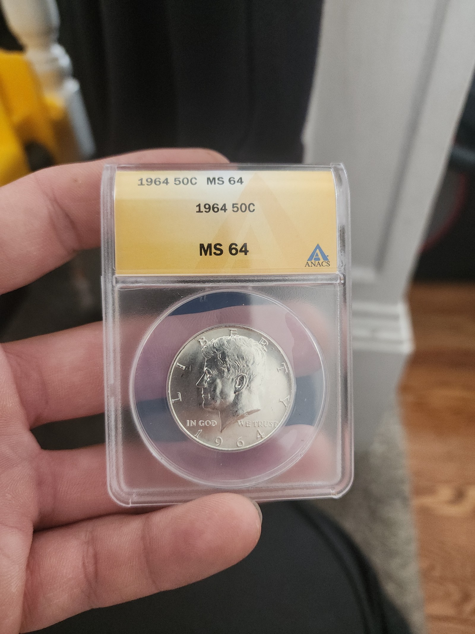 ANACS 1964 kennedy half dollar MS 64