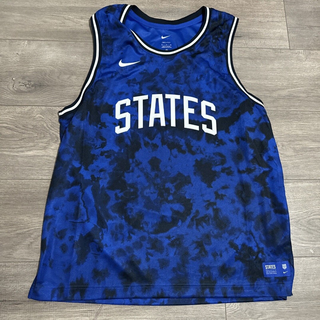 Nike USA National Soccer Team States Blue Jersey Tank Men’s Sz XL DN1134-452 NWT