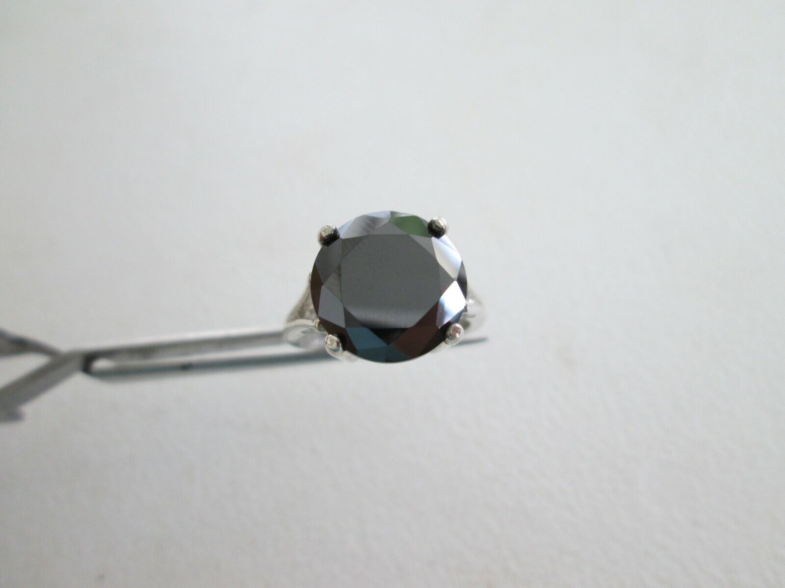 4.01ct NATURAL BLACK DIAMOND RING,CERTIFICA TE,FREE DIA TESTER Sizes 5,6,7,8,9,1