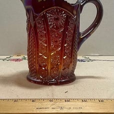 Vintage Indiana Glass Electric Amethyst Carnival Glass Heirloom Daisy Pitcher