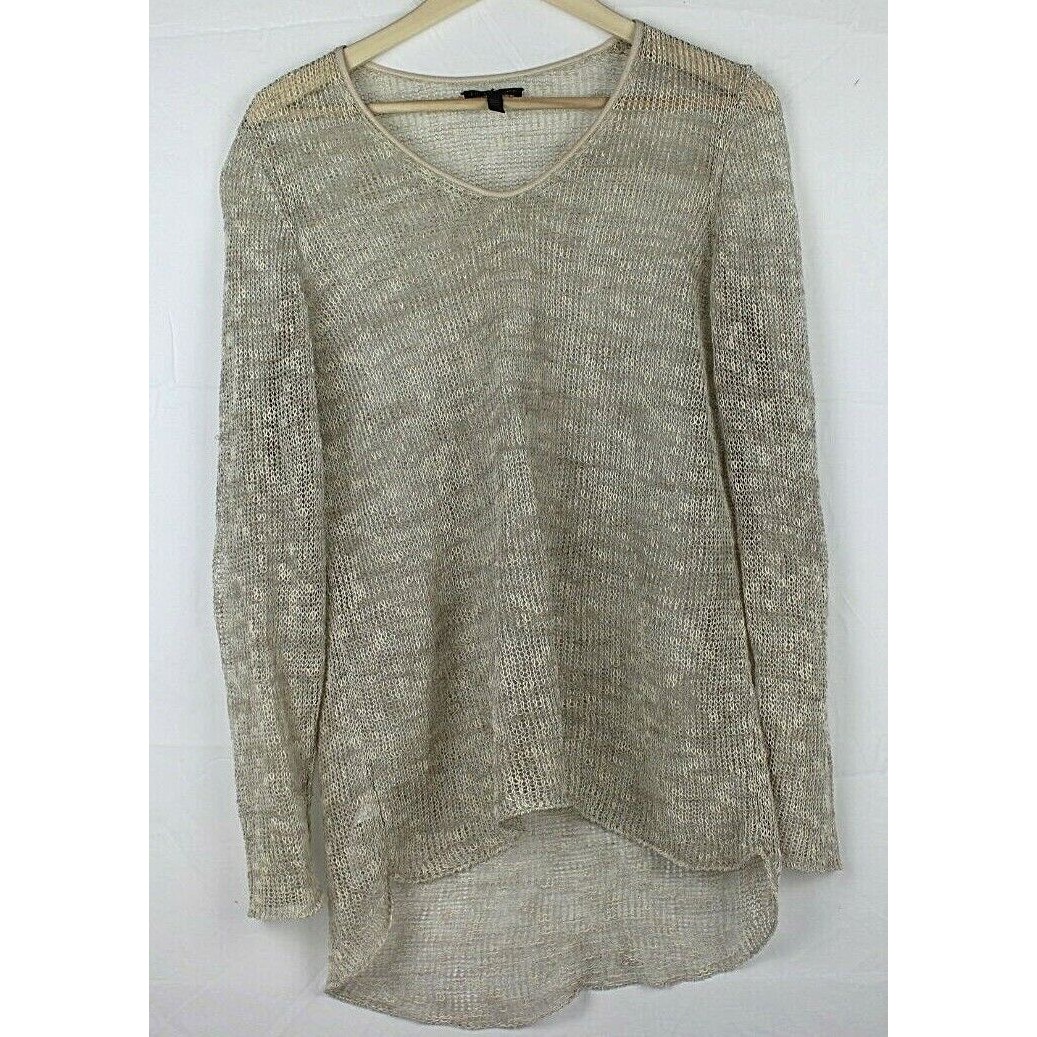 Eileen Fisher Tunic Length Beige SWEATER ~ Medium Beautiful!