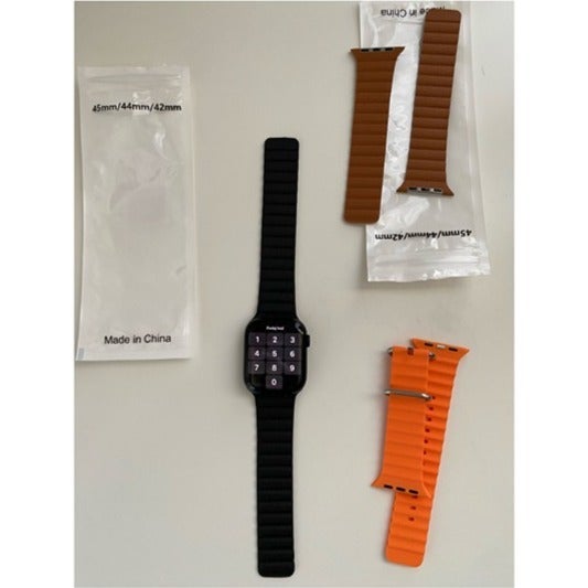Only Band - 3 Pcs Ocean+Leather strap for Apple Watch Ultra band 49/44/45/42mm
