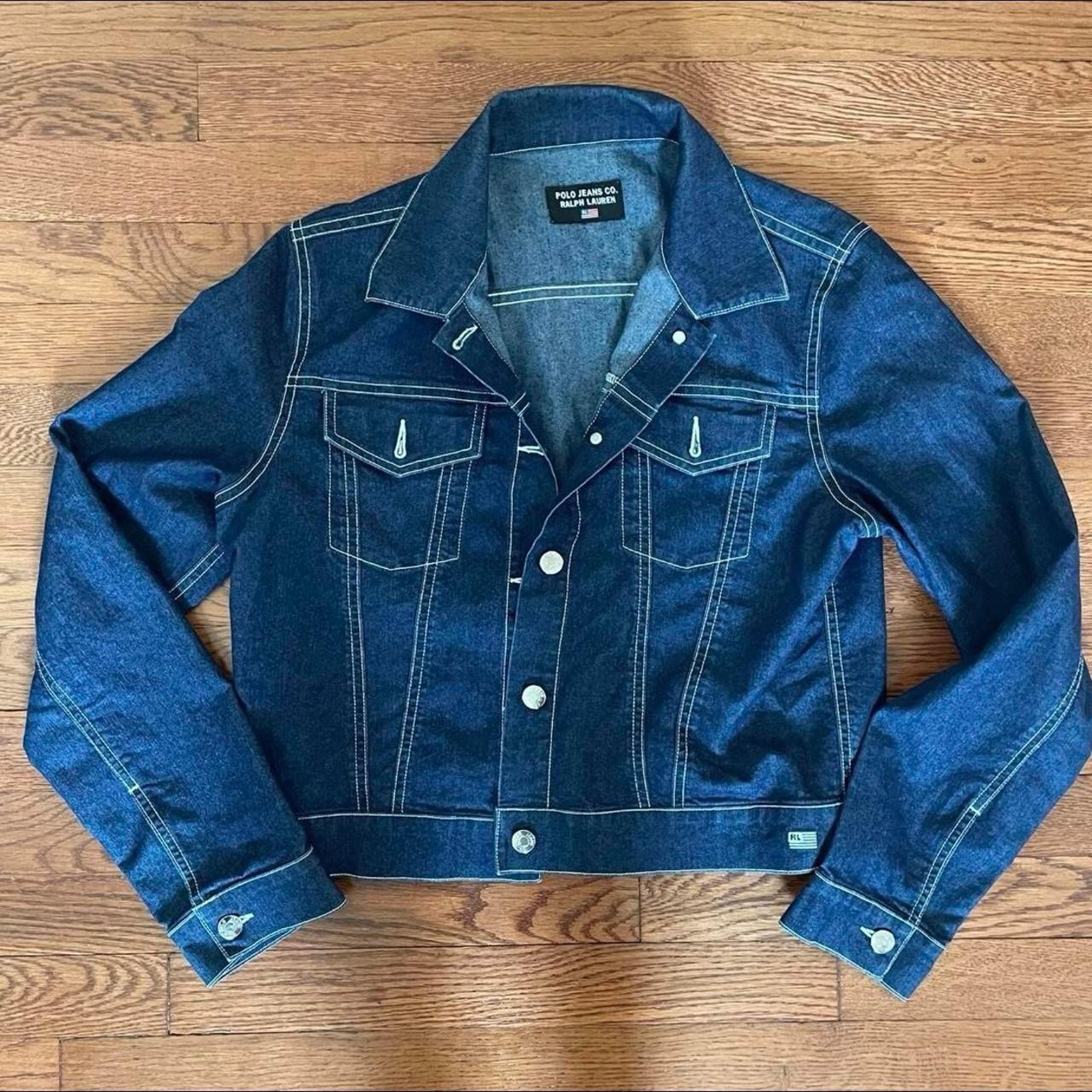 Polo Ralph Lauren Dark Blue Denim Jacket Medium Women's