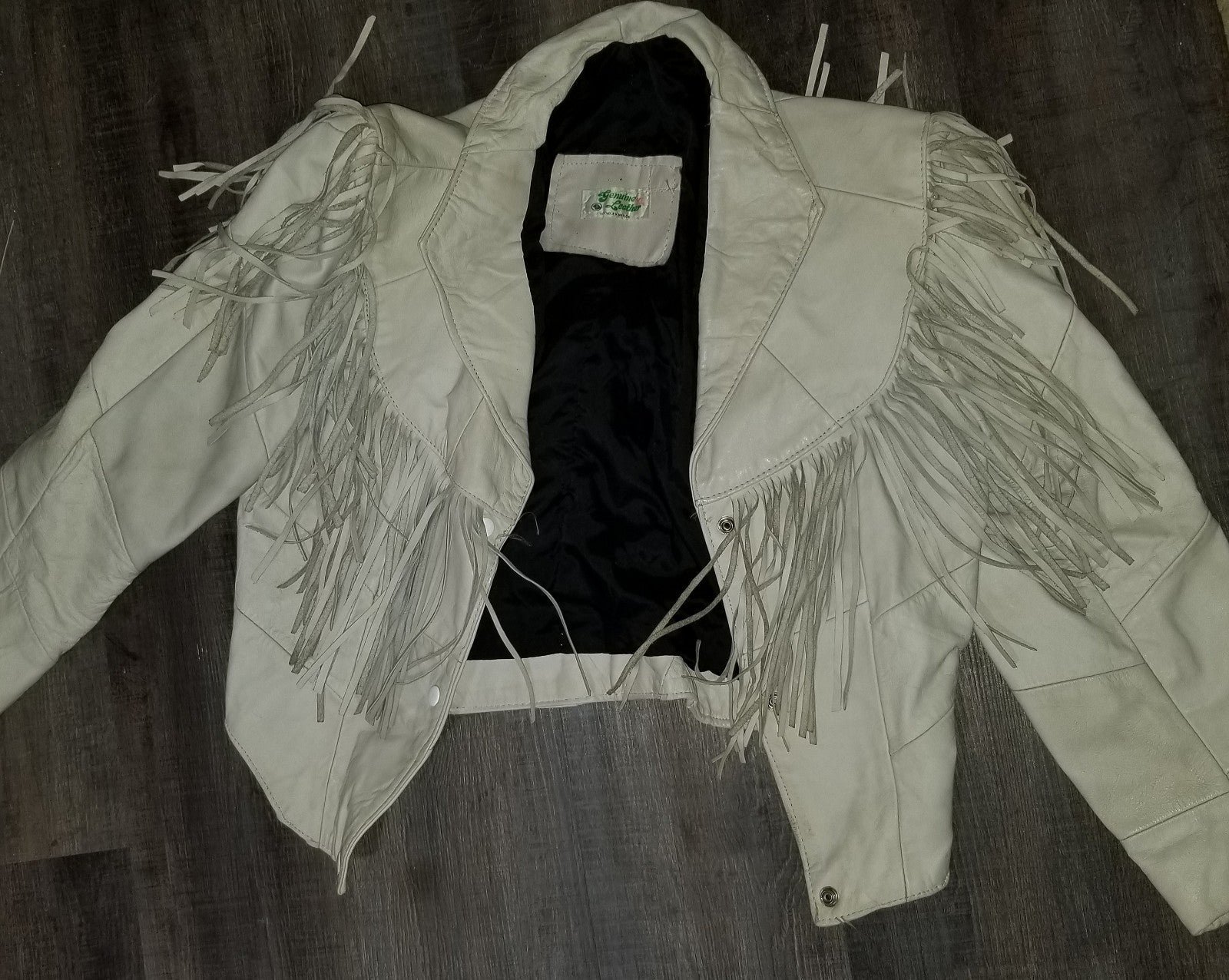 Vintage Light Grey Fringe Jacket