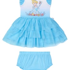 Disney Cinderella Flutter Tiered Dress With Bloomer -3-6 Months