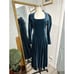 LAURA ASHLEY Vintage Blue Green Velvet Medieval Style Evening Maxi Dress